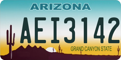 AZ license plate AEI3142