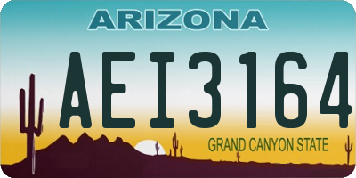AZ license plate AEI3164