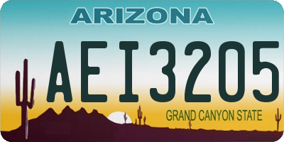 AZ license plate AEI3205