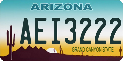 AZ license plate AEI3222