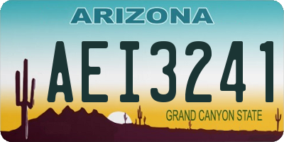 AZ license plate AEI3241
