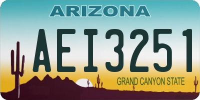 AZ license plate AEI3251