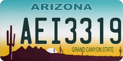 AZ license plate AEI3319
