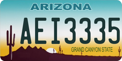 AZ license plate AEI3335