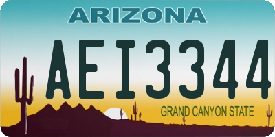 AZ license plate AEI3344