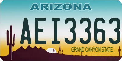 AZ license plate AEI3363