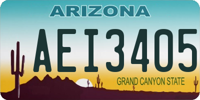 AZ license plate AEI3405