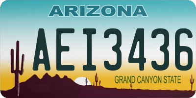 AZ license plate AEI3436