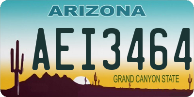 AZ license plate AEI3464