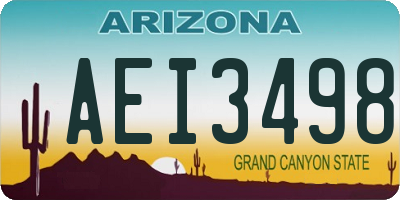 AZ license plate AEI3498