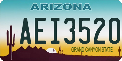 AZ license plate AEI3520