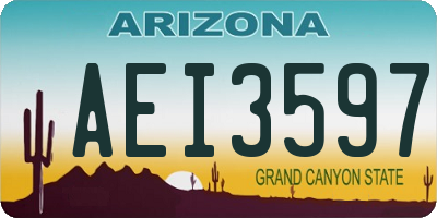 AZ license plate AEI3597
