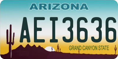 AZ license plate AEI3636