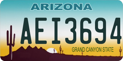 AZ license plate AEI3694