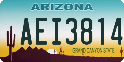 AZ license plate AEI3814