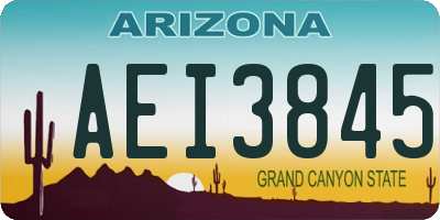 AZ license plate AEI3845