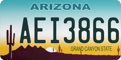 AZ license plate AEI3866