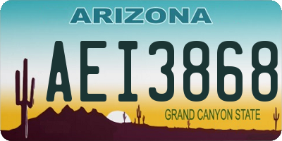 AZ license plate AEI3868