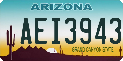 AZ license plate AEI3943