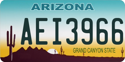 AZ license plate AEI3966