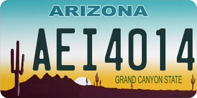 AZ license plate AEI4014