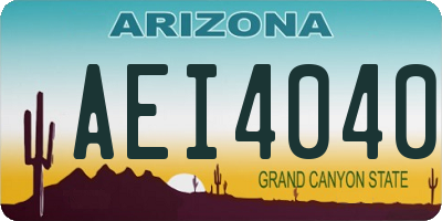 AZ license plate AEI4040