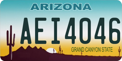 AZ license plate AEI4046
