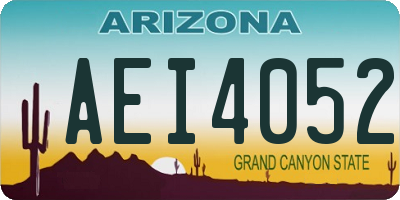 AZ license plate AEI4052