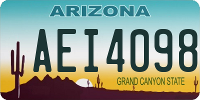 AZ license plate AEI4098