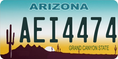 AZ license plate AEI4474