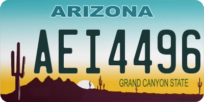 AZ license plate AEI4496