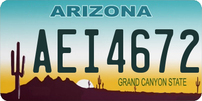 AZ license plate AEI4672