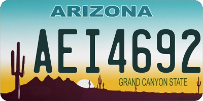 AZ license plate AEI4692