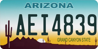 AZ license plate AEI4839