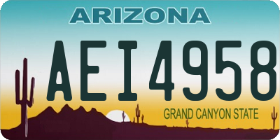 AZ license plate AEI4958
