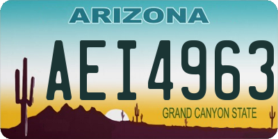 AZ license plate AEI4963