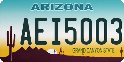 AZ license plate AEI5003