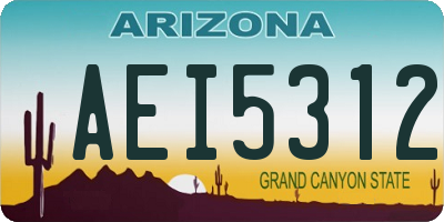 AZ license plate AEI5312