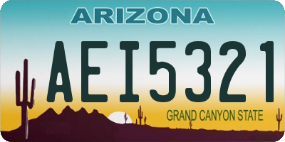 AZ license plate AEI5321