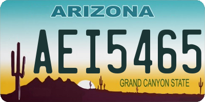 AZ license plate AEI5465