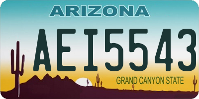 AZ license plate AEI5543