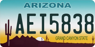 AZ license plate AEI5838