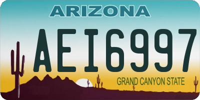 AZ license plate AEI6997