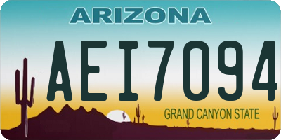 AZ license plate AEI7094