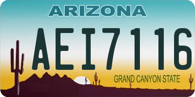 AZ license plate AEI7116