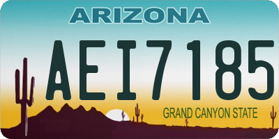 AZ license plate AEI7185