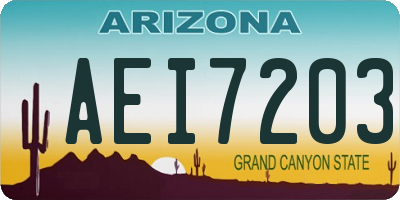 AZ license plate AEI7203