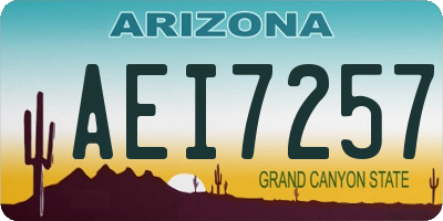 AZ license plate AEI7257