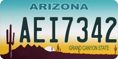 AZ license plate AEI7342