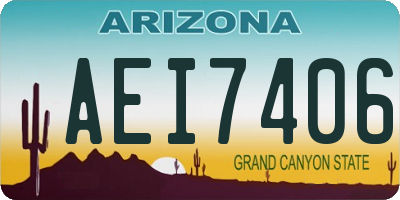 AZ license plate AEI7406